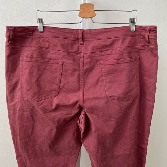 LOGO Lori Goldstein Stretch 22WP Petite Plus Twill Zip Ankle Pants Skinny Mauve - Picture 4 of 7